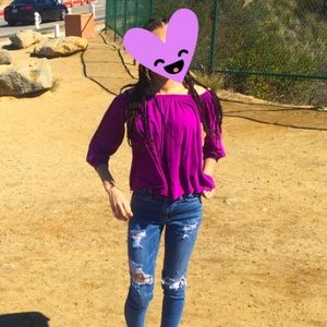 Strapless Purple Top 💜